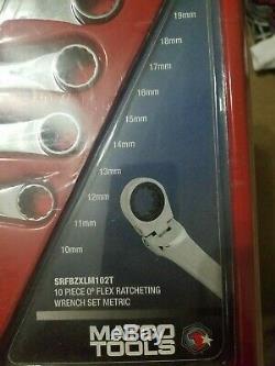New Matco Tools Srfbzxlm102t 10 Piece 0° Flex Ratcheting Metric Wrench Set