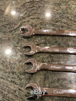 New Open Set Snap On SOXRRM707 7 Pc Ratcheting Wrench Set 10-15,17mm