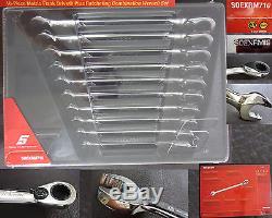 New Snap On 12 Pts Metric Combination Ratchet Wrench 10 Pcs Set SOEXRM710