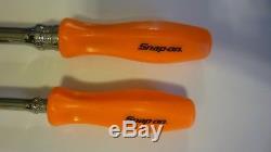 New Snap On 2 Piece 1/4 and 3/8 drive Orange Handle Fine Tooth Ratchet Set, New
