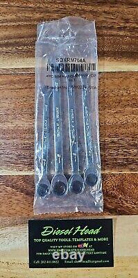 New Snap On 4 Pc Flank Plus METRIC 6-9MM Ratcheting Wrench Set SOXRM704A