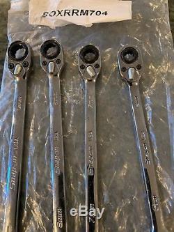 New Snap On 4 pc Metric Plus Reversible Ratcheting Wrench Set (69mm) SOXRRM704