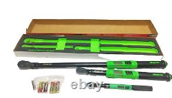 New Snap-onT 3-pc 1/4 3/8 1/2 Drive Flex-Head TechAngle Torque Wrench Set