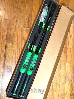 New Snap-onT 3-pc 1/4 3/8 1/2 Drive Flex-Head TechAngle Torque Wrench Set