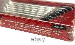 New Snap-onT 7pc SAE 0° Non-Reversing Ratcheting Combo Wrench Set SOXR707A