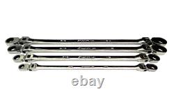 New Snap-onT XFR704 4-piece SAE 12-pt Double Flex Ratcheting Box Wrench Set