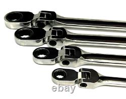 New Snap-onT XFR704 4-piece SAE 12-pt Double Flex Ratcheting Box Wrench Set