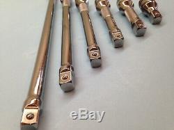 New Snap-on 6-piece 3/8 Dr Socket Ratchet Wrench Extension Set P/n 206afx