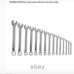 New Williams 15pc Combination Wrench Set SUPERCOMBO Non-Ratcheting, SAE