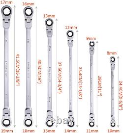 Orion Motor Tech 6-Piece Metric 8Mm 19Mm Extra Long Gear Ratcheting Wrench Set