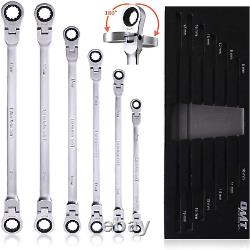 Orion Motor Tech 6-Piece Metric 8mm 19mm Extra Long Gear Ratcheting Wrench Set