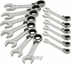 Paramount 13 Pc, 6 19mm, Metric Stubby Ratcheting Reversible Combination Wr