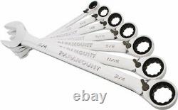 Paramount 7 Pc, 3/8 3/4, 12-Point Reversible Ratcheting Combination Wrench