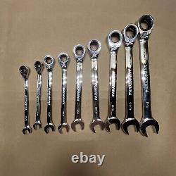 Paramount 9pc 9/32 3/4 Spline Chrome Reversible Ratcheting Combo Wrench Set