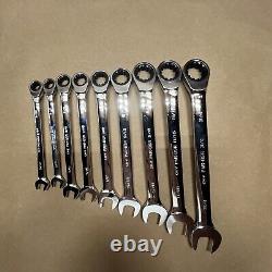 Paramount 9pc 9/32 3/4 Spline Chrome Reversible Ratcheting Combo Wrench Set