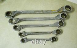 Pittsburgh Deep Offset Double Box End Ratcheting Reversible Wrench Set of 5