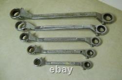 Pittsburgh Deep Offset Double Box End Ratcheting Reversible Wrench Set of 5