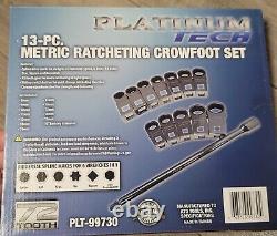 Platinum 13pc METRIC Reversible Ratcheting Spline Crowfoot Wrench Set #99730