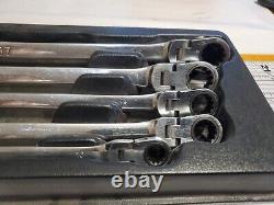 Platinum XXL Ratcheting Wrench Set Metric Flex Head Reversing With Tray NICE