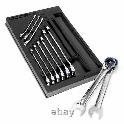 Powerbuilt 11 Piece Pro Tech SAE Reversible Ratcheting Combination Wrench Set