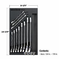 Powerbuilt 11 Piece Pro Tech SAE Reversible Ratcheting Combination Wrench Set