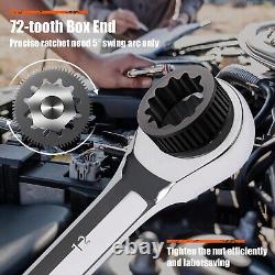 Premium Chrome Finish 18-Piece Metric Ratcheting Wrench Set Ideal Gift for Him