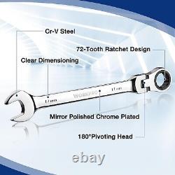 Professional Chrome Vanadium 22-Piece Ratcheting Wrench Set with Organizer Box
