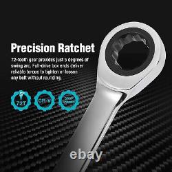 Professional Extra Long Ratcheting Wrench Set, 9 Piece, Chrome Vanadium Steel