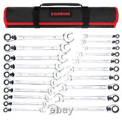 Professional Reversible Ratcheting Combination Wrench Set of 20 Pc with Pouch