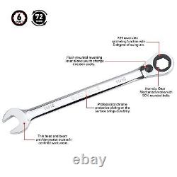 Professional Reversible Ratcheting Combination Wrench Set of 20 Pc with Pouch