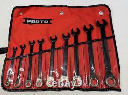 Proto 9 Piece JSCR9 1/4 to 3/4 SAE Ratchet Wrench Set with Pouch