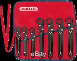 Proto J3800A 7 Piece, 12 Point SAE Ratcheting Flare Nut Wrench Set 3/8 3/4