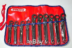 Proto J3895M 10 Piece, 12 Point Metric Ratcheting Flare Nut Wrench Set 10-19MM