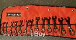 Proto Tool JSCVMS-13S 13pc 6mm 19mm Metric STUBBY Ratcheting Wrench Set