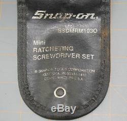 RARE Snap On Tools SSDMRM103O Miniature Ratcheting ORANGE Mini Screwdriver Set