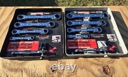 RARE Vtg NOS Craftsman 5pc SAE & METRIC Ratcheting Box Wrench Set Crown Lock USA