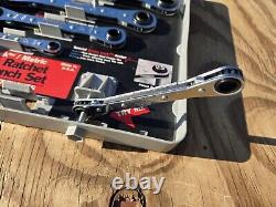 RARE Vtg NOS Craftsman 5pc SAE & METRIC Ratcheting Box Wrench Set Crown Lock USA