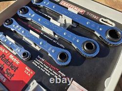 RARE Vtg NOS Craftsman 5pc SAE & METRIC Ratcheting Box Wrench Set Crown Lock USA