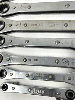 READ 7pc Matco SWRM7K 7mm-21mm Metric 6pt & 12pt Ratcheting Box Wrench Set