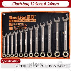 Ratchet Spanner Metric Combination Fixed Head Ratchet Ring Spanner 6mm-32mm