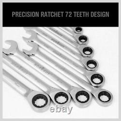 Ratchet Wrench Set Mechanics tool SAE & Metric Combination Ratcheting Wrench