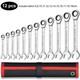 Ratcheting Combination Wrench Set, 12point Box End And Open End Wrenchset Spanner