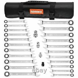 Ratcheting Combination Wrench Set, 26-piece SAE Metric Ratchet SAE&Metric