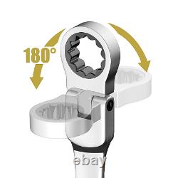 Ratcheting Combination Wrench Set, 6-22Mm Metric Flex Head Ratcheting Wrench, Ch