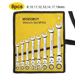 Ratcheting Combination Wrench Set, 6-22Mm Metric Flex Head Ratcheting Wrench, Ch