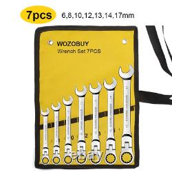 Ratcheting Combination Wrench Set, 6-22Mm Metric Flex Head Ratcheting Wrench, Ch
