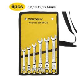 Ratcheting Combination Wrench Set, 6-22Mm Metric Flex Head Ratcheting Wrench, Ch