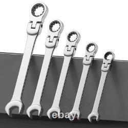 Ratcheting Combination Wrench Set, 6-23Mm Metric Flex Head Ratcheting Wrench, Ch