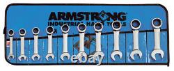 Ratcheting Combo Wrench Set 10-19mm Armstrong Tools 10pc New Free Shipping