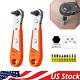 Ratcheting Right Angle Screwdriver Hex Drive 90 Degree Offset + 10pc Bits Set